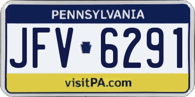 PA license plate JFV6291