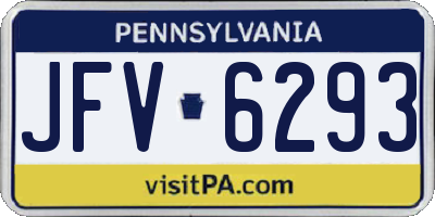 PA license plate JFV6293