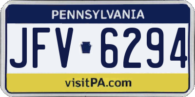 PA license plate JFV6294
