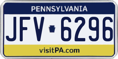 PA license plate JFV6296