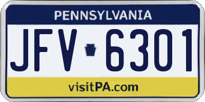 PA license plate JFV6301