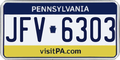 PA license plate JFV6303