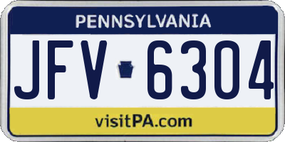 PA license plate JFV6304