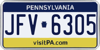 PA license plate JFV6305