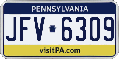 PA license plate JFV6309