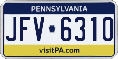 PA license plate JFV6310