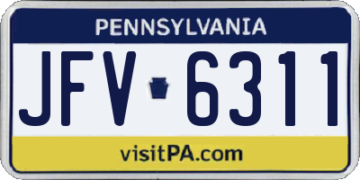 PA license plate JFV6311