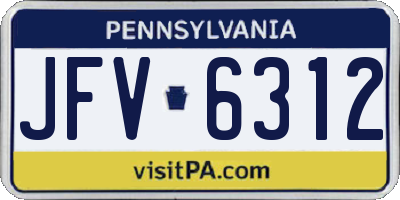 PA license plate JFV6312