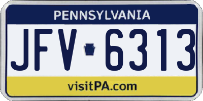 PA license plate JFV6313