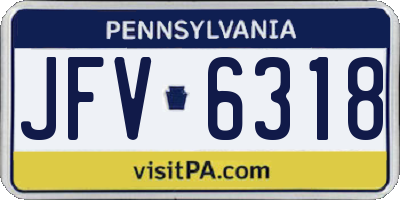 PA license plate JFV6318
