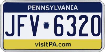 PA license plate JFV6320