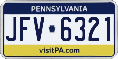 PA license plate JFV6321