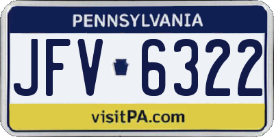 PA license plate JFV6322