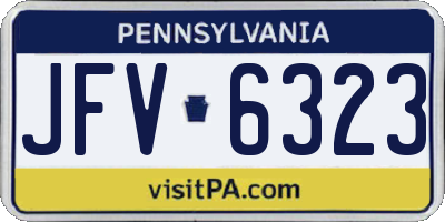 PA license plate JFV6323