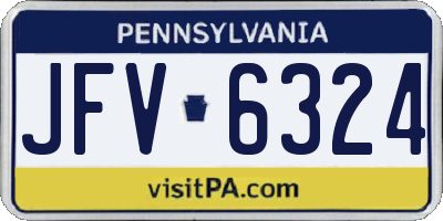PA license plate JFV6324