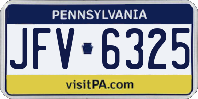 PA license plate JFV6325