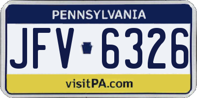 PA license plate JFV6326