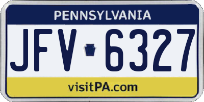 PA license plate JFV6327