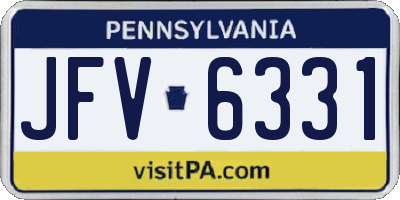 PA license plate JFV6331
