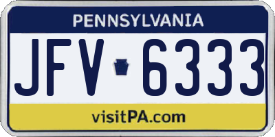 PA license plate JFV6333