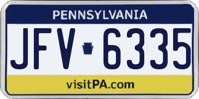 PA license plate JFV6335