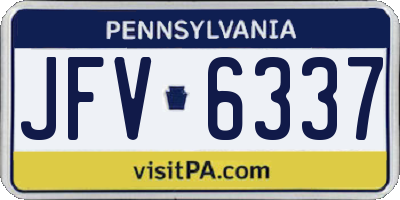 PA license plate JFV6337
