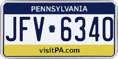 PA license plate JFV6340