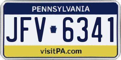 PA license plate JFV6341