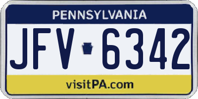 PA license plate JFV6342
