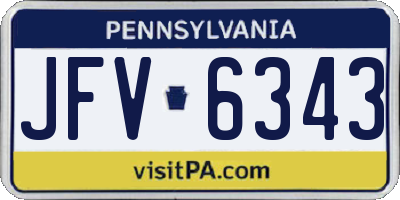 PA license plate JFV6343