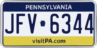 PA license plate JFV6344