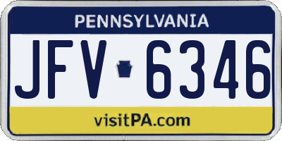 PA license plate JFV6346