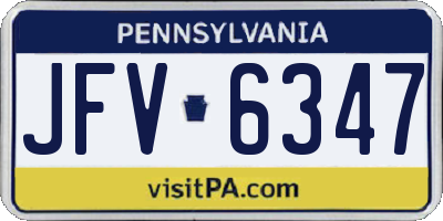 PA license plate JFV6347