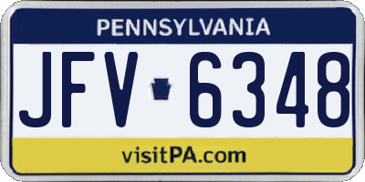 PA license plate JFV6348