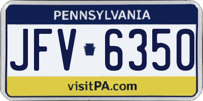 PA license plate JFV6350