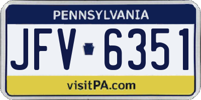 PA license plate JFV6351