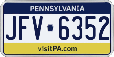 PA license plate JFV6352
