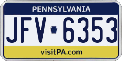 PA license plate JFV6353