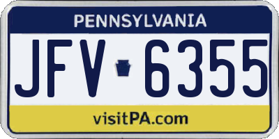 PA license plate JFV6355