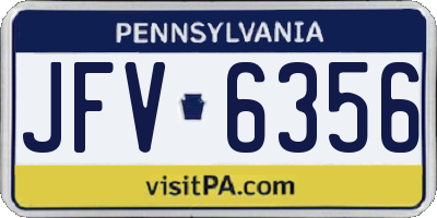 PA license plate JFV6356
