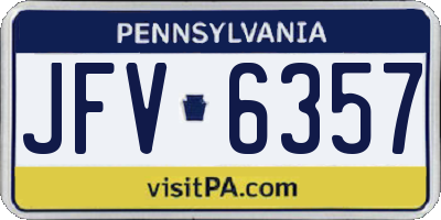 PA license plate JFV6357