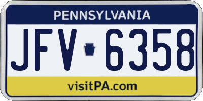 PA license plate JFV6358