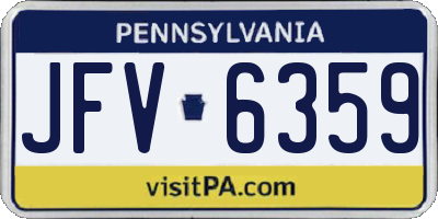 PA license plate JFV6359
