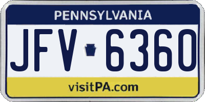 PA license plate JFV6360