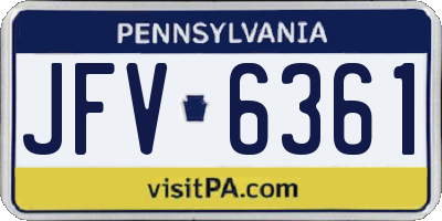 PA license plate JFV6361