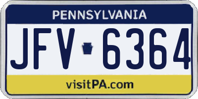 PA license plate JFV6364