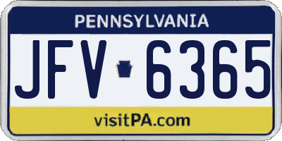 PA license plate JFV6365