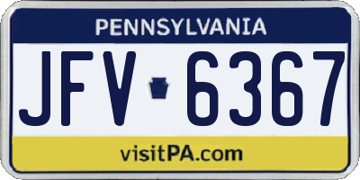 PA license plate JFV6367