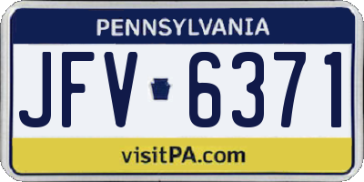 PA license plate JFV6371