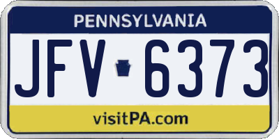 PA license plate JFV6373